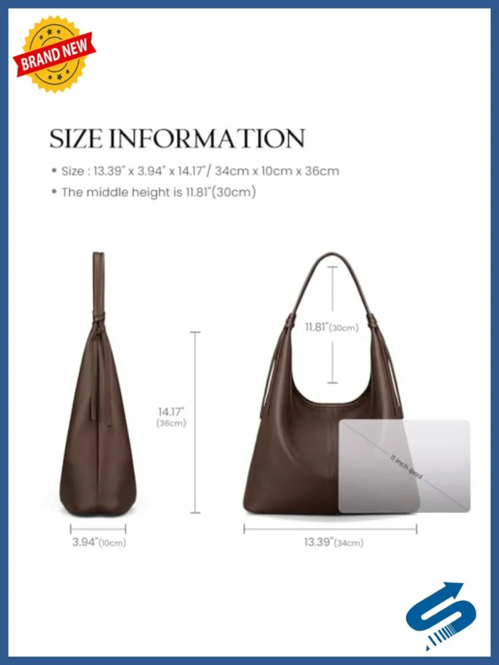 Genuine Leather Slouchy Hobo Tote Handbag, Tassel, Magnetic Closure, Women's